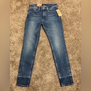 Polo Ralph Lauren Women's Size 27 Tompkins Mid Rise Skinny Denim Blue Jeans New